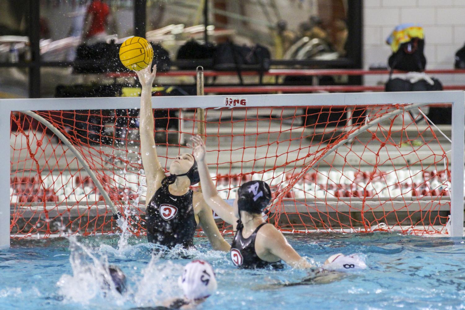 <a href='http://rm9o.spicephoto.com'>博彩网址大全</a> student athletes compete in a water polo tournament on campus.